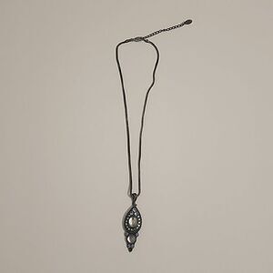 Versona Rhinestone Pendant Necklace in Antique Silver